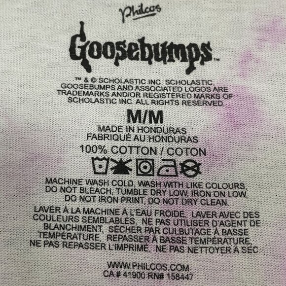 R.L Stine Goosebumps TV Show Graphic Tie-dye T-shirt size Medium - Picture 3 of 4